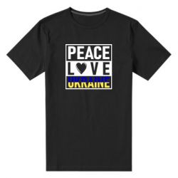 Мужская стрейчевая футболка PEACE LOVE UKRAINE - PrintSalon
