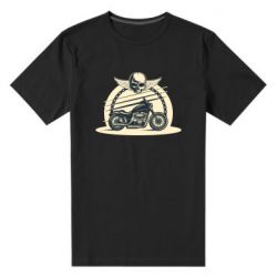 Мужская футболка премиум Skull and Bike - PrintSalon