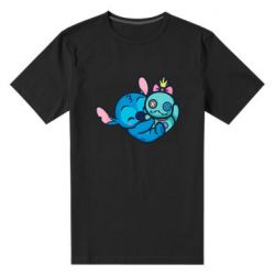 Мужская футболка премиум Стич с куклой - PrintSalon
