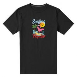 Мужская футболка премиум Surfing Paradise Flamingo - PrintSalon