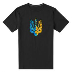 Чоловіча преміум футболка Тризуб квіти Україна - PrintSalon