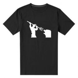 Мужская футболка премиум Тризубом по морде - PrintSalon