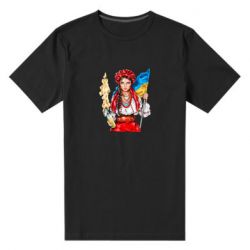 Мужская футболка премиум Украинская девушка в венку - PrintSalon