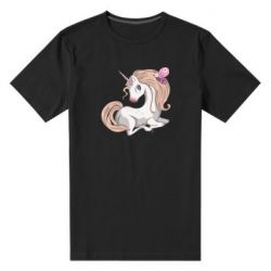 Мужская футболка премиум Unicorn with bow tie - PrintSalon