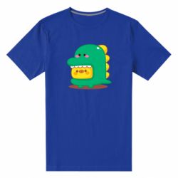 Мужская футболка премиум Уточка в костюме динозавра - PrintSalon