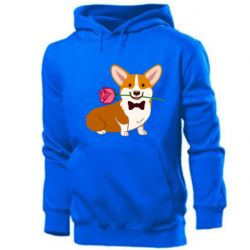 Мужское худи Corgi With A Rose - PrintSalon