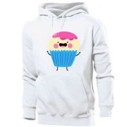 Мужское худи Funny cupcake with smile - PrintSalon