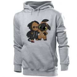 Мужское худи Groot And Toothless - PrintSalon