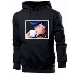 Мужское худи Higashikata Josuke drinking tea - PrintSalon