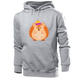 Мужское худи Little hedgehog in a hat - PrintSalon
