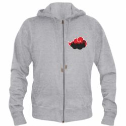 Мужское худи на молнии Akatsuki Members Red Cloud - PrintSalon