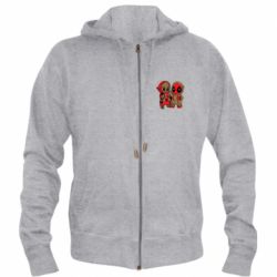 Мужское худи на молнии Baby Groot And Deadpool - PrintSalon