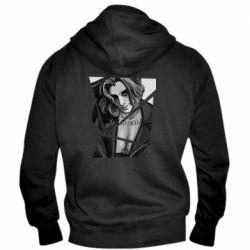 Мужское худи на молнии Black and white Damiano - PrintSalon