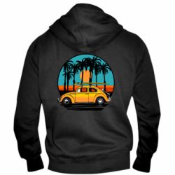 Мужское худи на молнии Car and sunset - PrintSalon
