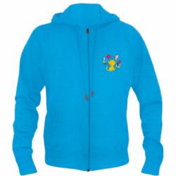 Мужское худи на молнии Cat, Flowers and Butterfly - PrintSalon