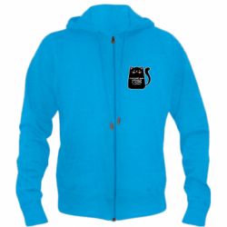 Мужское худи на молнии Coffee And Cat - PrintSalon