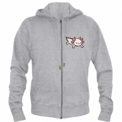 Чоловічі худі на блискавці Cute axolotl