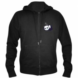 Мужское худи на молнии Cute panda sleeping - PrintSalon