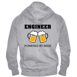 Мужское худи на молнии Engineer Powered By Beer - PrintSalon