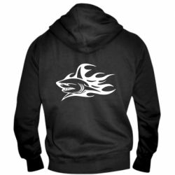 Мужское худи на молнии Flaming shark - PrintSalon