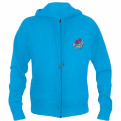 Мужское худи на молнии Flowers and Butterflies - PrintSalon