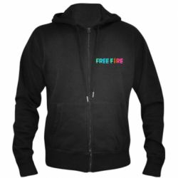 Мужское худи на молнии Free fire gradient logo - PrintSalon