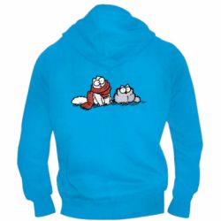 Мужское худи на молнии Кот Саймона Зима - PrintSalon