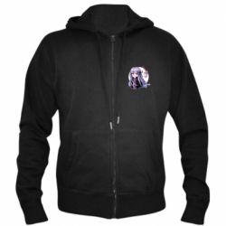 Мужское худи на молнии Kyoko Kirigiri glitch art - PrintSalon