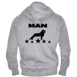 Мужское худи на молнии Man lion and stars - PrintSalon