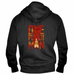 Мужское худи на молнии One Punch Man Saitama-PrintSalon Мужское худи на молнии One Punch Man Saitama