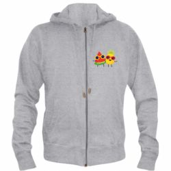 Мужское худи на молнии Pineapple with watermelon - PrintSalon