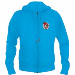 Мужское худи на молнии Pug And Coffee - PrintSalon