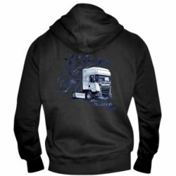 Мужское худи на молнии Scania watercolor art - PrintSalon