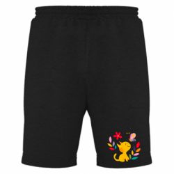 Мужские шорты Cat, Flowers and Butterfly - PrintSalon