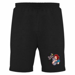 Мужские шорты Девочка с котом - ты мое сердечко - PrintSalon