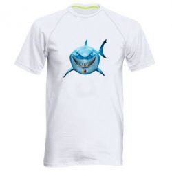 Мужская футболка для спорта Акула улыбается - PrintSalon