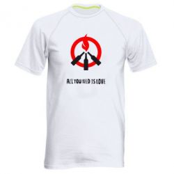 Мужская футболка для спорта All you need is love (Коктейль Молотова) - PrintSalon
