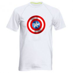 Мужская футболка для спорта Captain America 3D Shield - PrintSalon