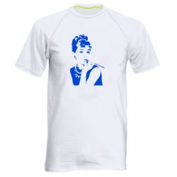 Чоловіча футболка для спорту Дівчина фарбує губи - PrintSalon