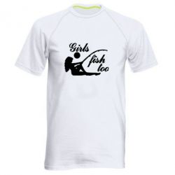 Мужская футболка для спорта Девушки тоже рыбачат - PrintSalon