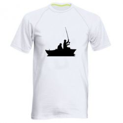 Мужская футболка для спорта Два рыбака на лодке - PrintSalon