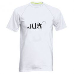 Мужская футболка для спорта Эволюция рыбака - PrintSalon