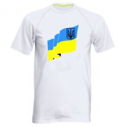 Мужская футболка для спорта Флаг Украины с Гербом - PrintSalon