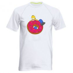 Мужская футболка для спорта Гомер и Пончик - PrintSalon