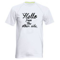 Мужская футболка для спорта Hello from the other side - PrintSalon