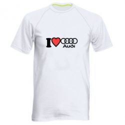 Мужская футболка для спорта I love audi - PrintSalon