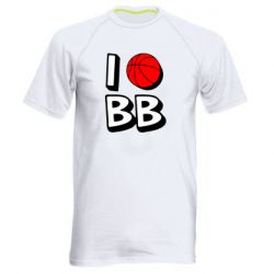 Мужская футболка для спорта I love basketball - PrintSalon