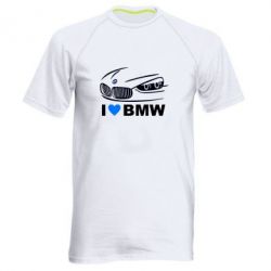 Мужская футболка для спорта I love BMW 2 - PrintSalon