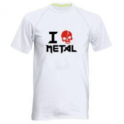 Мужская футболка для спорта I love metal - PrintSalon