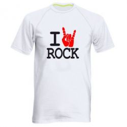 Мужская футболка для спорта I love rock - PrintSalon